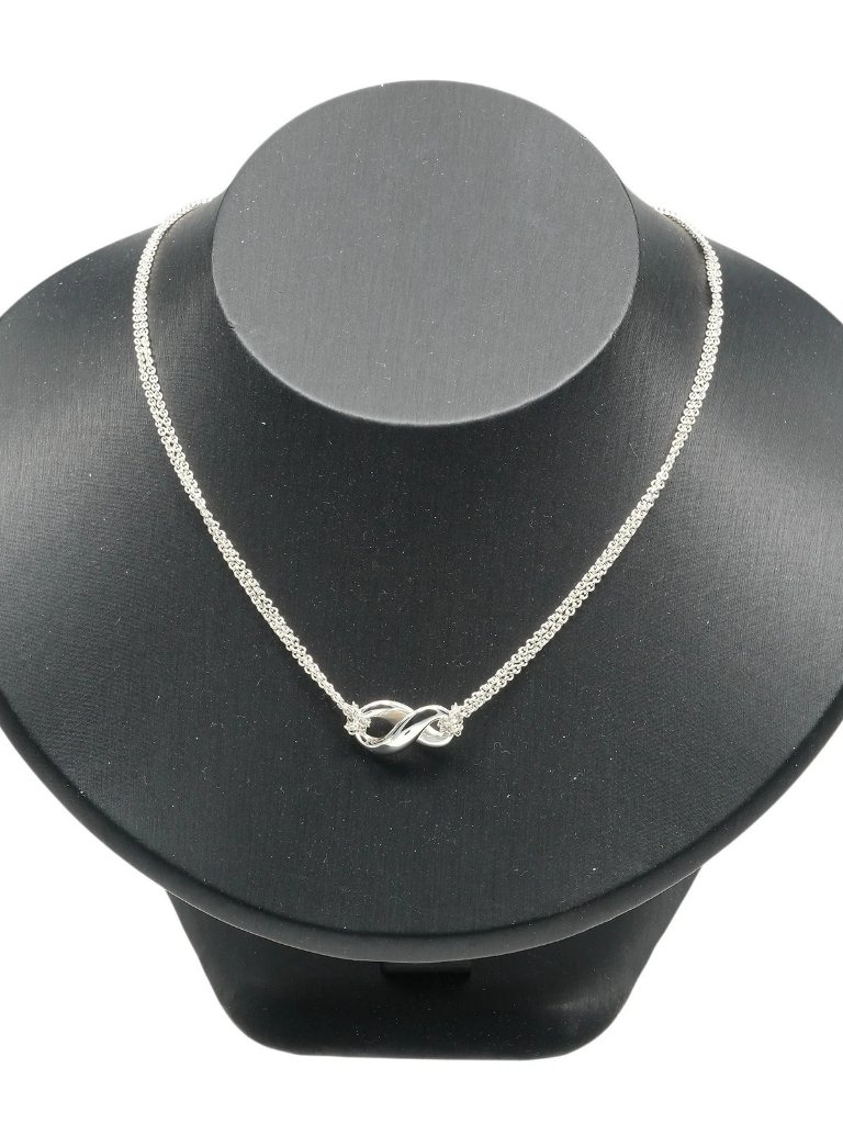 Tiffany&Co. Infinity Double Chain Necklace Silver925 7.84g Women